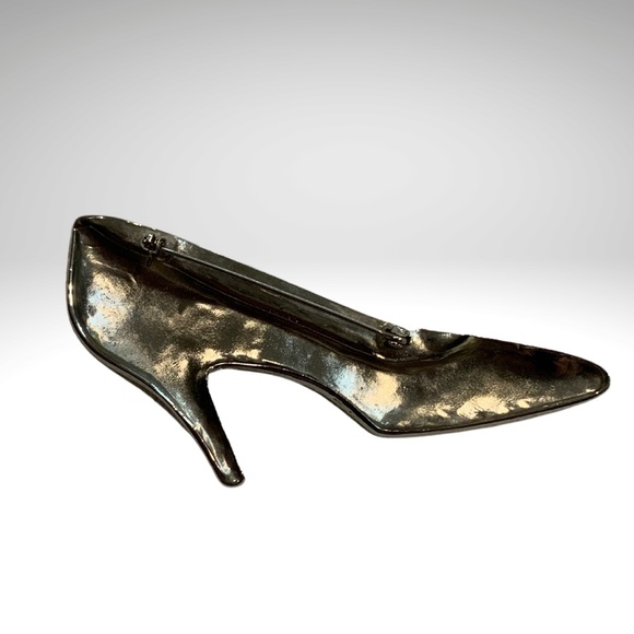 High-heel Silver Tone Metal Chunky Large Brooch - Picture 4 of 13